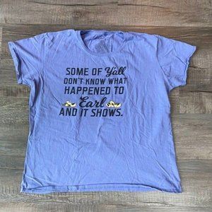 Farm Fed Clothing Novelty Funny Dixie Chicks T Shirt Lavender in Color Size 2XL